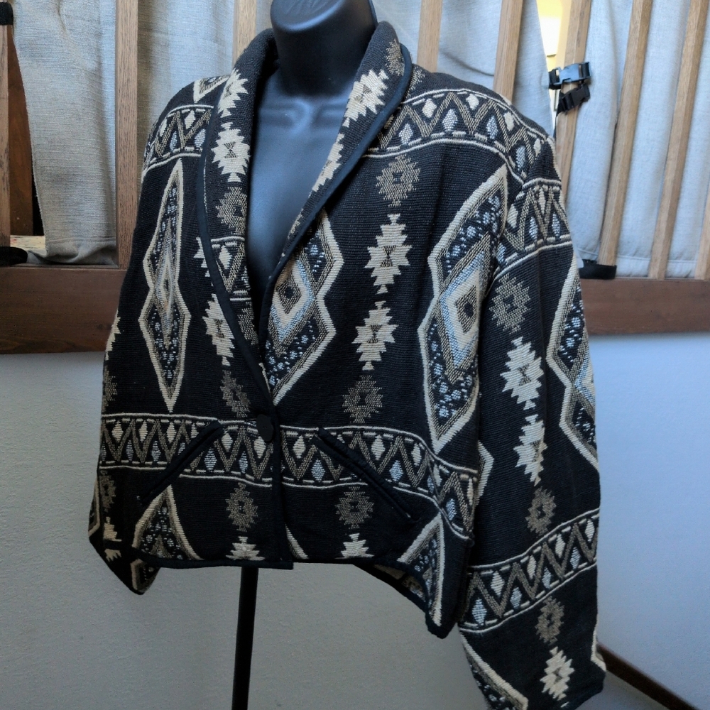 ✨ Vintage 90s New Identity Kilim Style Jacket Size L - Picture 8 of 10